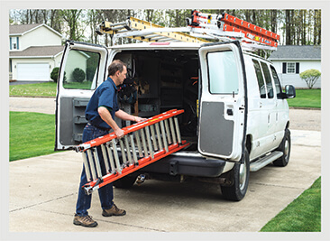 The Werner compact extension ladder is easy to carry and store