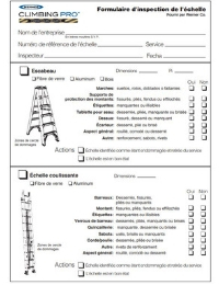 Werner Climbing Pro Inspection Sheet