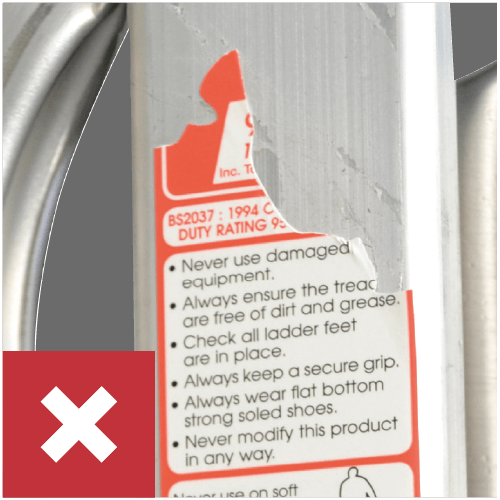 Werner Ladder Inspection Label Wrong