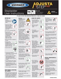 Werner User Instructions - AdjustaStepPRO Fibreglass Ladder